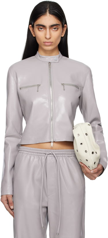 Bunda Nanushka Nanushka Aletta Cropped Faux-Leather Jacket Šedá | NW25RSJK05792, 0