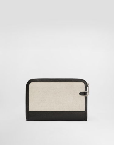 Batohy a tašky Dolce & Gabbana Dolce & Gabbana Atene Canvas and Calfskin Clutch Béžová | BM2528AE8558S469, 3