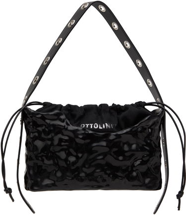 Kabelka Ottolinger Signature Crinkled Patent Baguette with Eyelet Strap Čierna | 2702108, 0