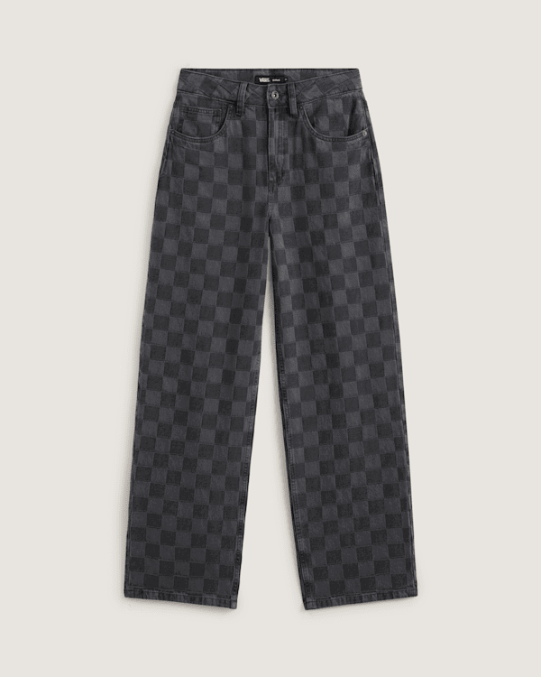Nohavice Vans Sirelle Puddle Checkered Trousers, Size: 32 Čierna | VN000Q60EMV