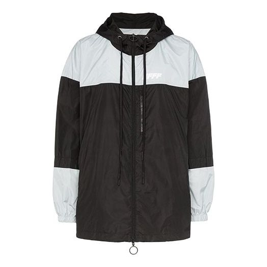 Vetrovka Off-White Splicing Hooded Jacket Čierna | OMEA169E19E060031091