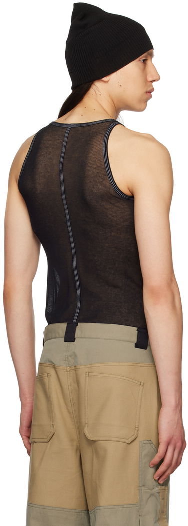 Tielko Dion Lee Black Semi-Sheer Tank Top Čierna | C3131S23, 2