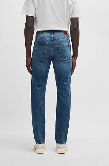 Džínsy BOSS Delaware Slim-Fit Comfort-Stretch Jeans Modrá | 50532496, 1