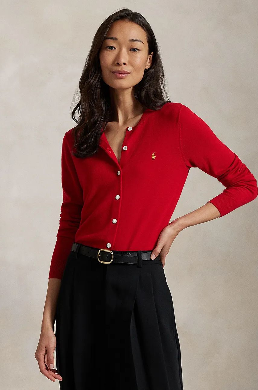 Sveter Polo by Ralph Lauren Red Button-Down Cardigan Červená | 211961279, 0