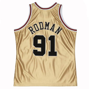 Dres Mitchell & Ness Chicago Bulls Dennis Rodman 75th Swingman Jersey Metalická | SMJY4398-CBU97DRDGOLD, 2
