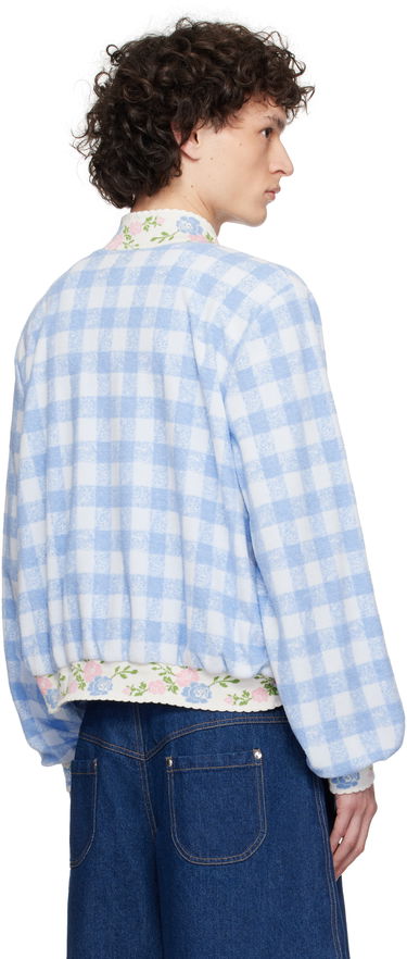 Sveter Anna Sui Anna Sui Gingham Terry Bomber Jacket Modrá | M225A30, 2