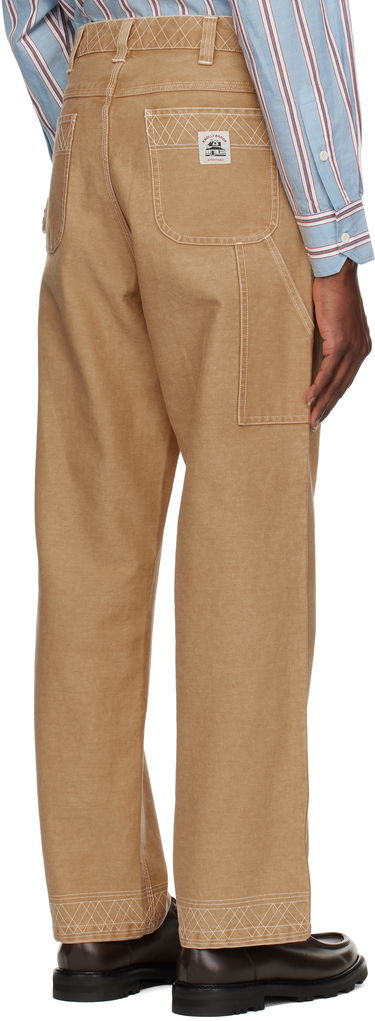 Cargo nohavice Bode Bode Embroidered Knolly Brook Trousers Béžová | MRS25BT020, 2