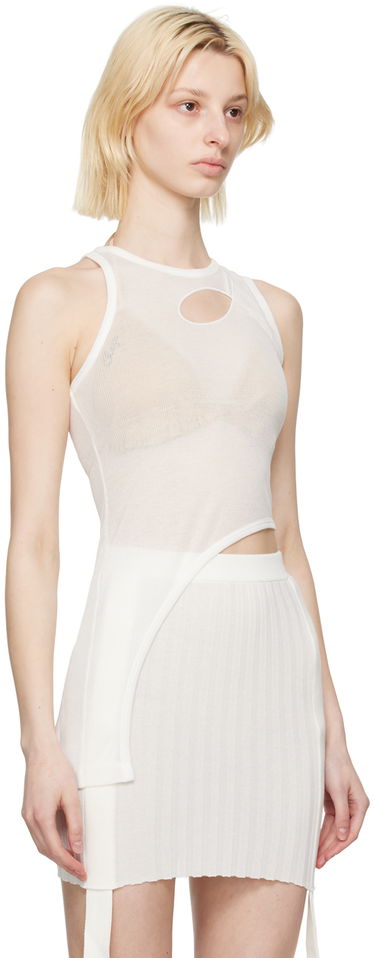 Tielko Dion Lee Bone Merrow Asymmetrical Tank Top Biela | C3133S23, 1