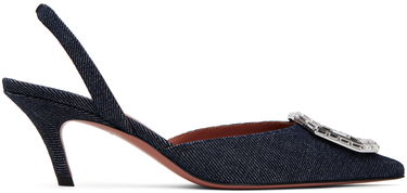 Tenisky a topánky Amina Muaddi Sling Heels with Crystal Buckle Modrá | CAMELIA SLING 60 SLANTED DENIM D, 0