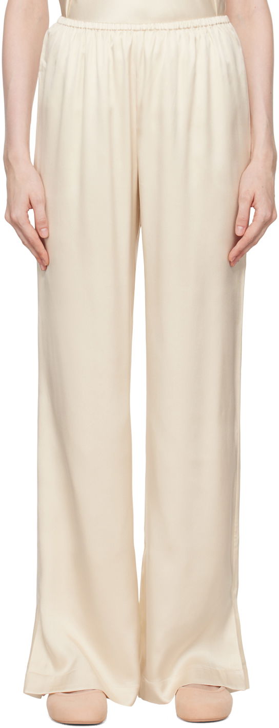 Nohavice Anine Bing Silk Wide Leg Trousers Béžová | A-03-3353-SDA26, 0