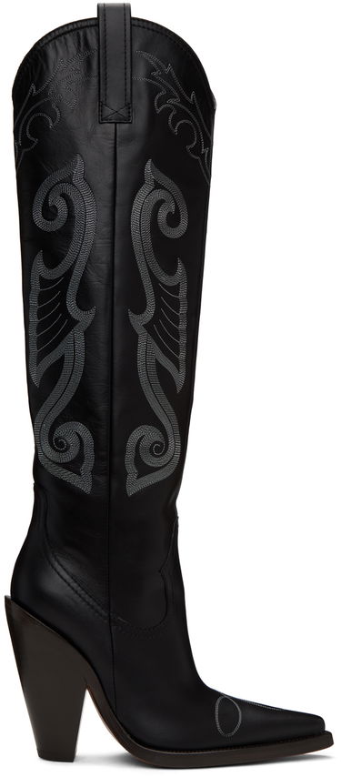 Tenisky a topánky Moschino High Western Embroidered Boots Čierna | 3204 8794, 0