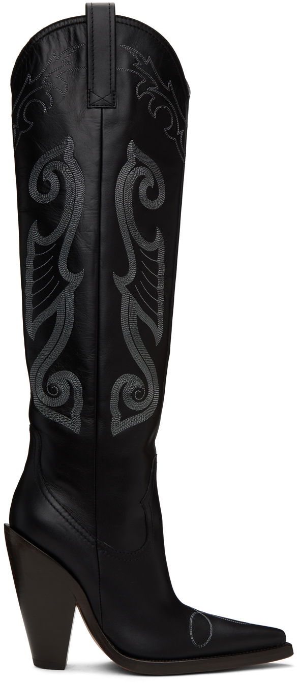 Tenisky a topánky Moschino High Western Embroidered Boots Čierna | 3204 8794