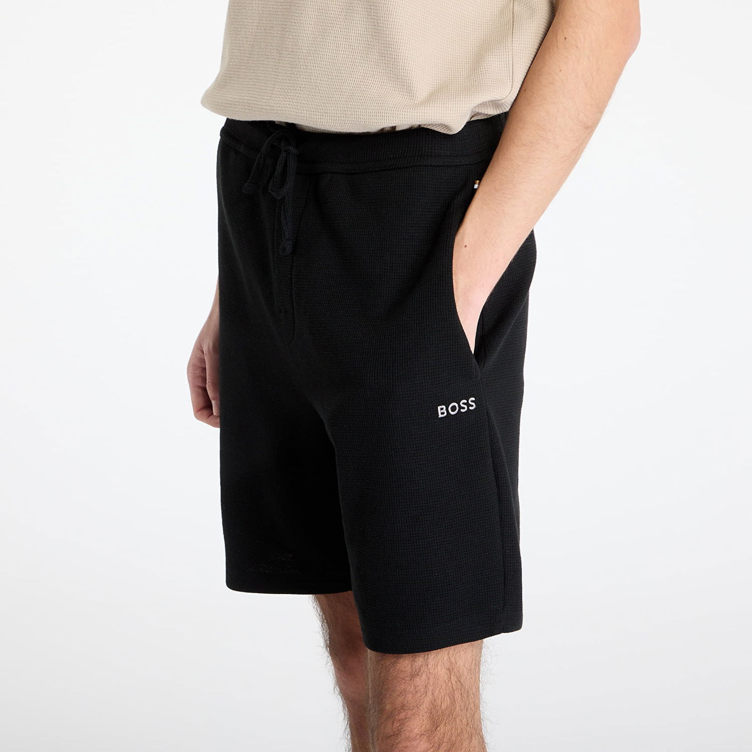 Šortky BOSS Hugo Boss Waffle Shorts Čierna | 50535884-001, 1