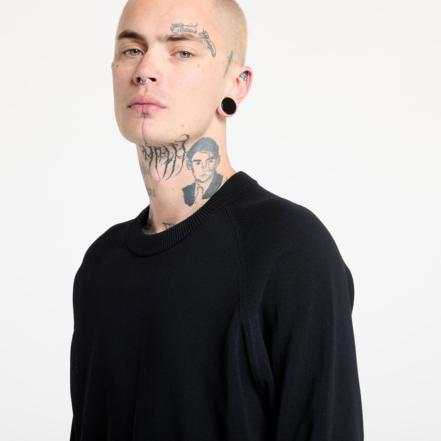 Mikina Y-3 Logo Knit Crew Sweatshirt Čierna | JL8752, 1