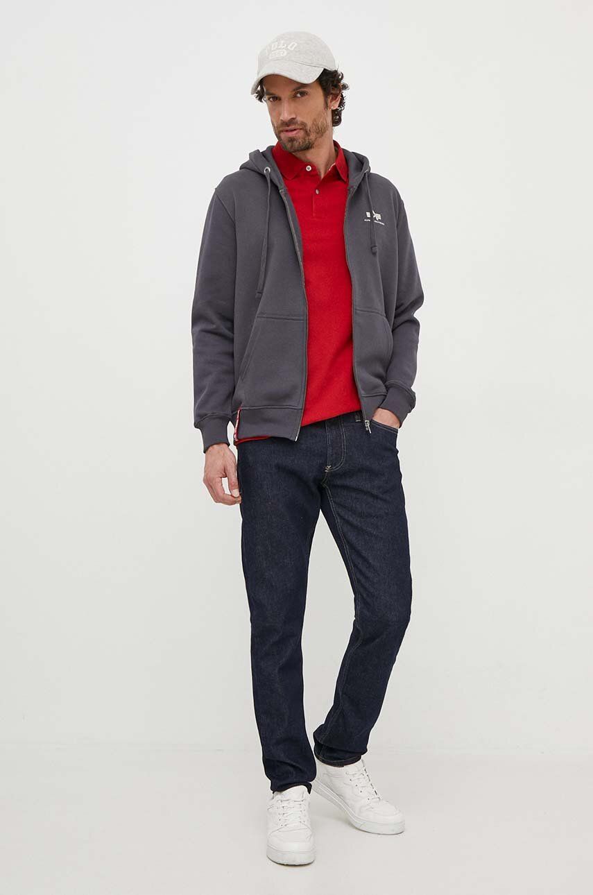 Mikina Alpha Industries Basic Full-Zip Hoodie Šedá | 118342.136, 1