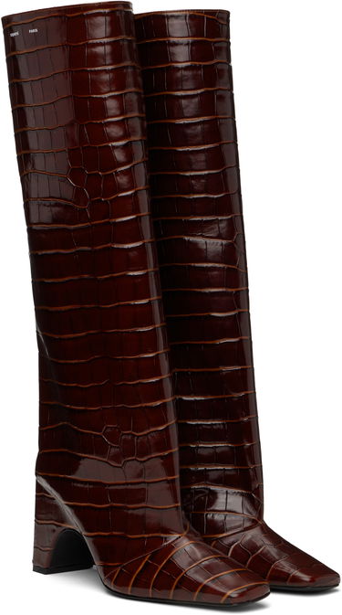Starostlivosť o obuv Coperni Coperni Croco Bridge Tall Boots Hnedá | COPSH03F6032, 3