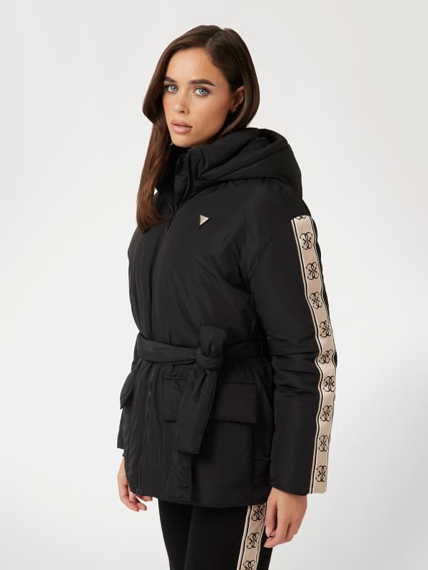 Prešívaná bunda GUESS Logo Band Puffer Jacket Čierna | V4BL07WGMX2, 0