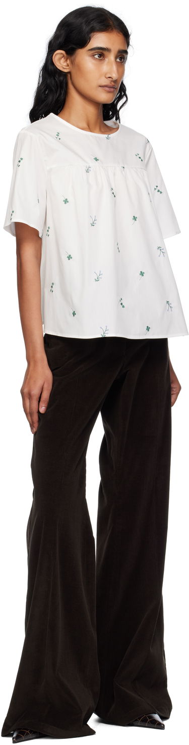 Tričko Max Mara Weekend Max Mara Edita Floral Embroidered Top Biela | 2515941072600, 3