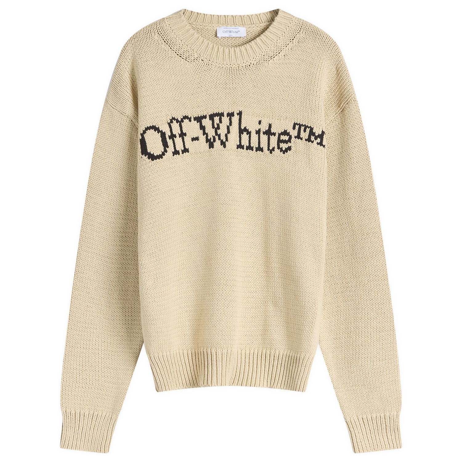 Sveter Off-White Off-White Big Bookish Chunky Knit Sweater Béžová | OMHE167S25KNI0016110, 0