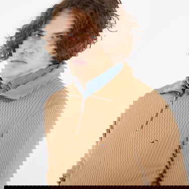 Sveter Tommy Hilfiger Timeless Pima Cotton Cash Structure Quarter-Zip Mock Neck Sweater Béžová | MW0MW40448 GV7, 1