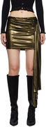 Gathered Metallic Mini Skirt