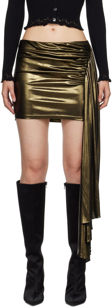 Sukňa Blumarine Gathered Metallic Mini Skirt Metalická | A344G013A, 0
