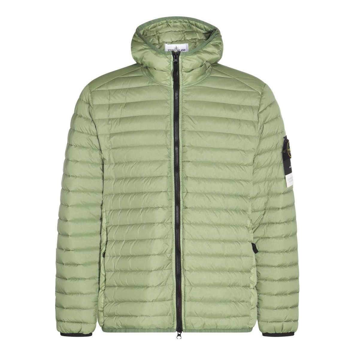 Prešívaná bunda Stone Island Logo Patch Zipped Down Jacket Zelené | 781540324-V0055, 0