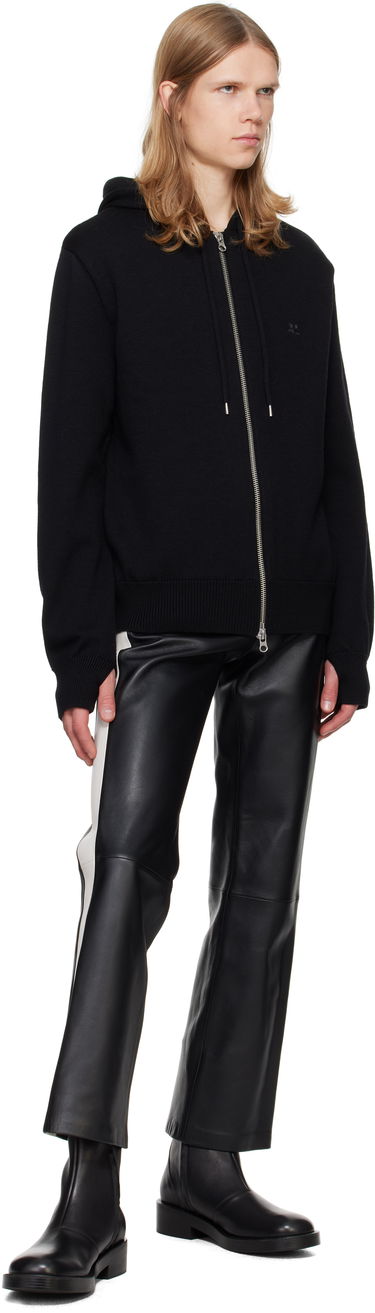 Mikina Courrèges Zipped Wool Hoodie Čierna | 324MHO034FI0036, 3