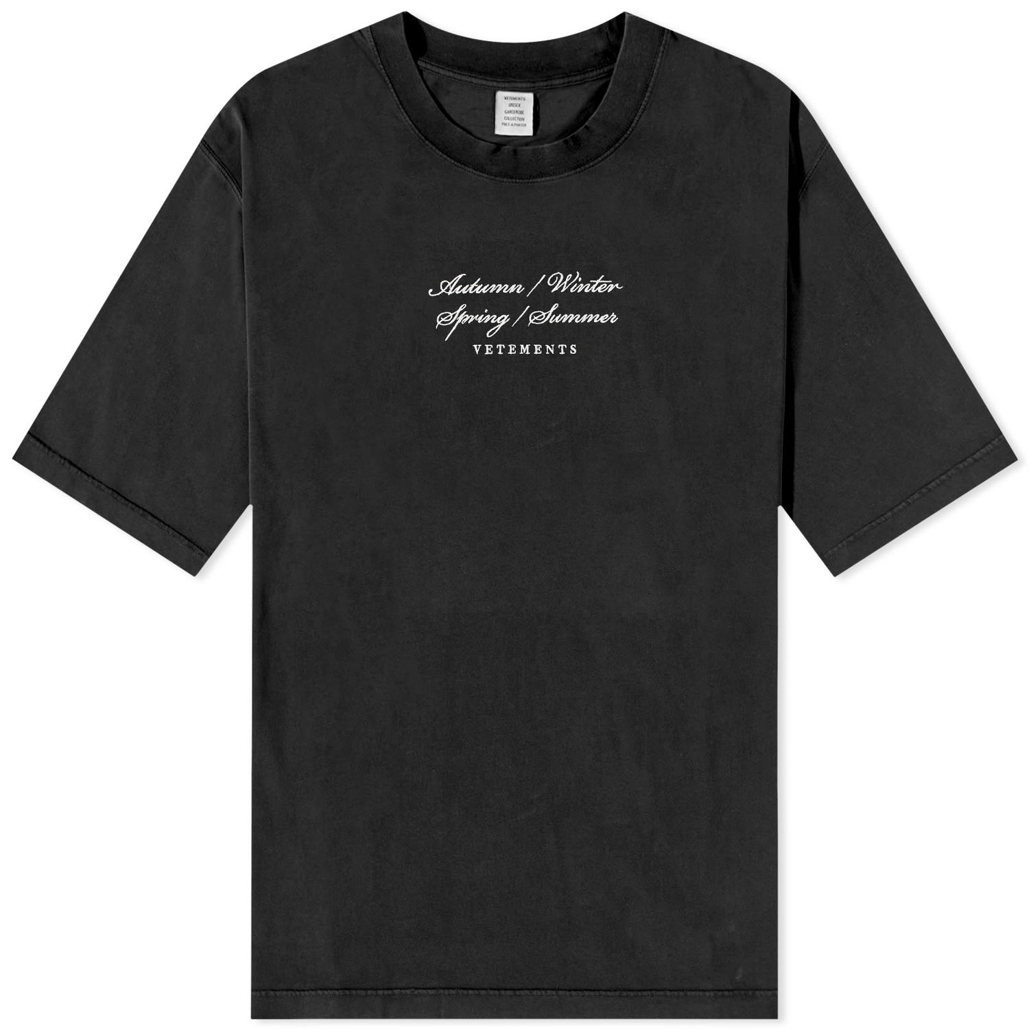 Tričko VETEMENTS 4 Seasons Embroidered Čierna | UE54TR140B, 0