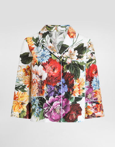 Košeľa Dolce & Gabbana Dolce & Gabbana Flower-Bouquet Print Poplin Shirt Biela | F5T65THS5TRHA5PC, 0