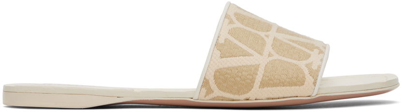 Tenisky a topánky Valentino Valentino Garavani Iconographe Toile Slides Béžová | 4W2S0GS4QSJ