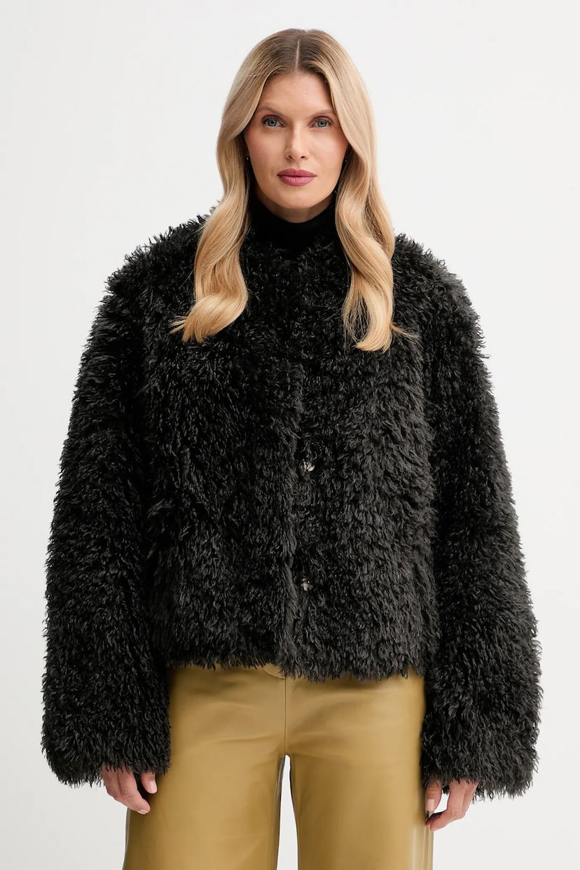 Bunda STAND STUDIO Stand Studio Charlotte Faux Fur Jacket Čierna | 66585.9422