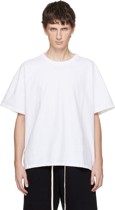 Tričko LES TIEN Lightweight Binded Neck Oversized T-shirt Biela | HV-2092, 0