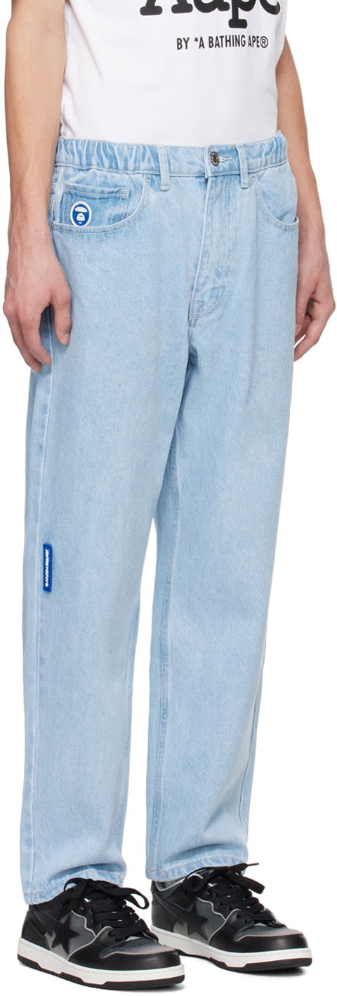 AAPE by A Bathing Ape Moonface Patch Jeans