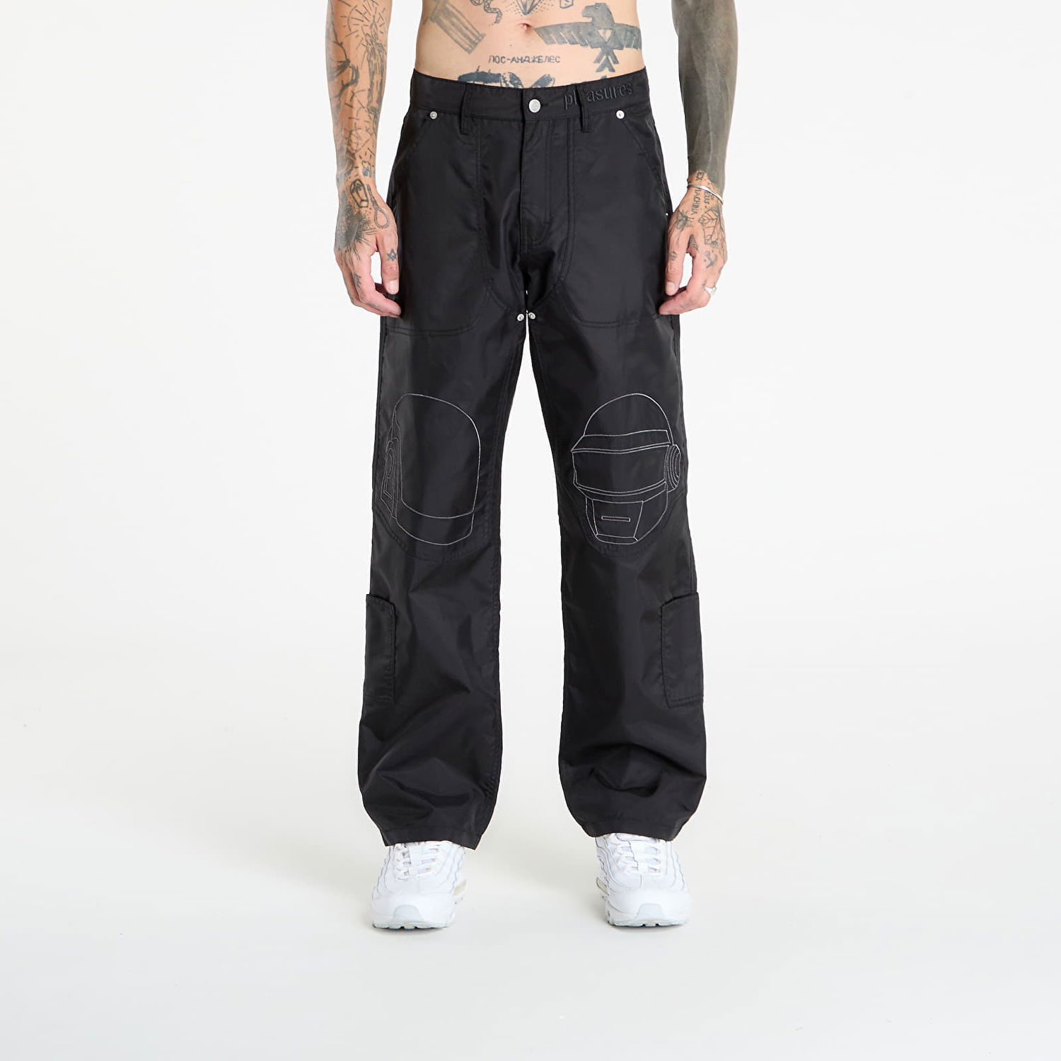 Nohavice Pleasures PLEASURES Daft Club Helmets Nylon Work Pants Čierna | P25DP009-BLACK, 0