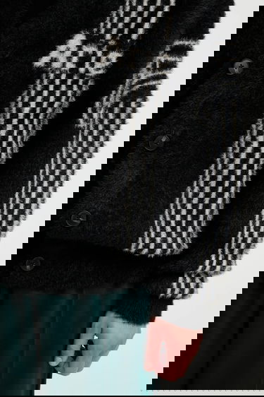 Sveter Aries Oversized Chenille Column Cardigan Čierna | AR2004004, 3