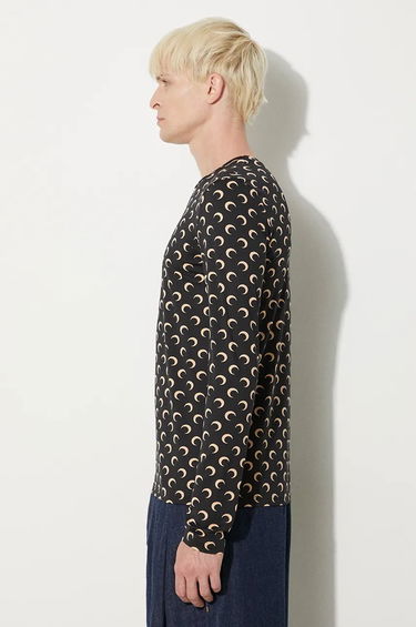 Tričko Marine Serre T-Shirt Moon Jersey Second Skin Regular Top Čierna | MTO116A.CJER0001, 1
