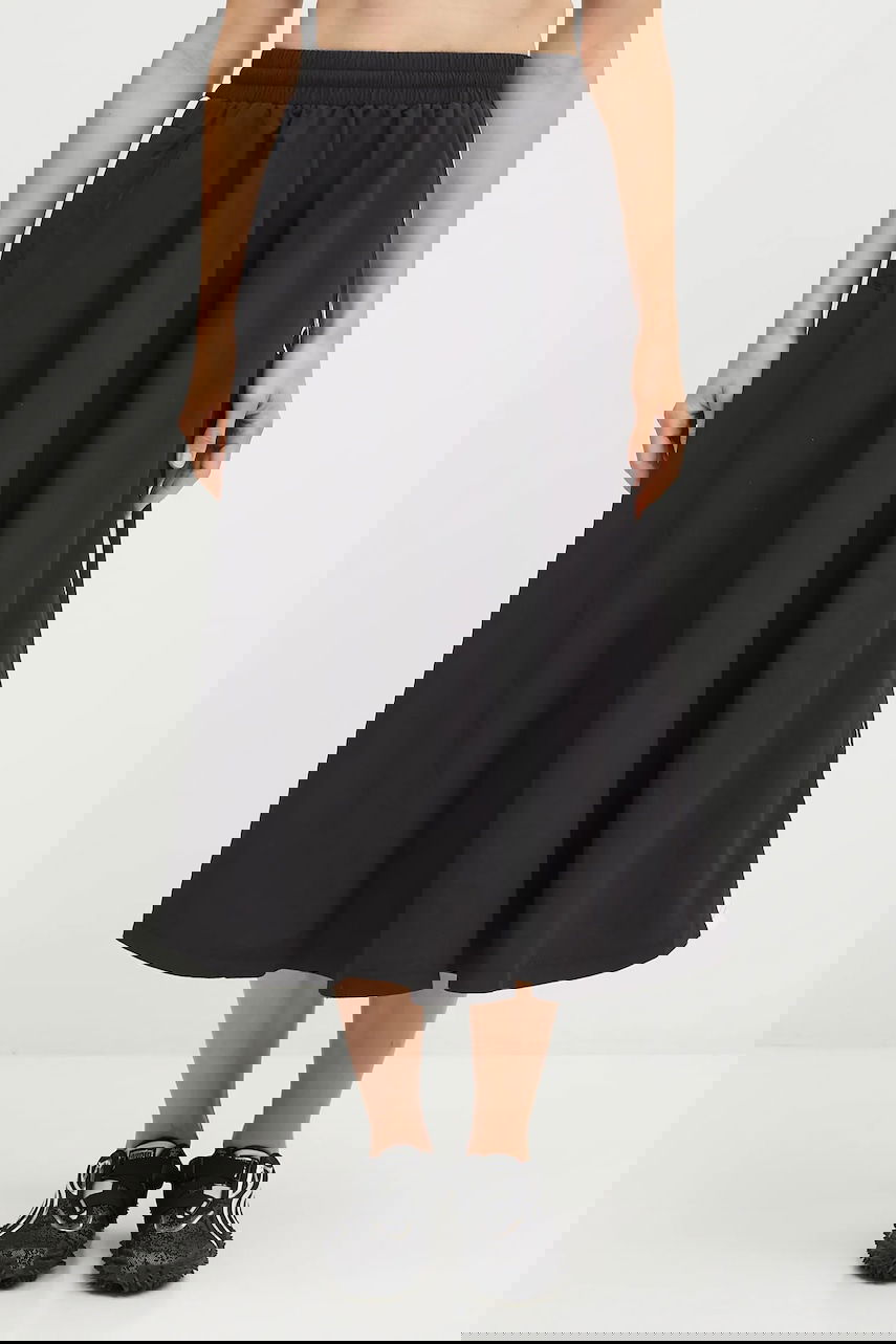 Sukňa Puma Midi A-line Skirt with Elastic Waist and Side Stripe Čierna | 633438, 1