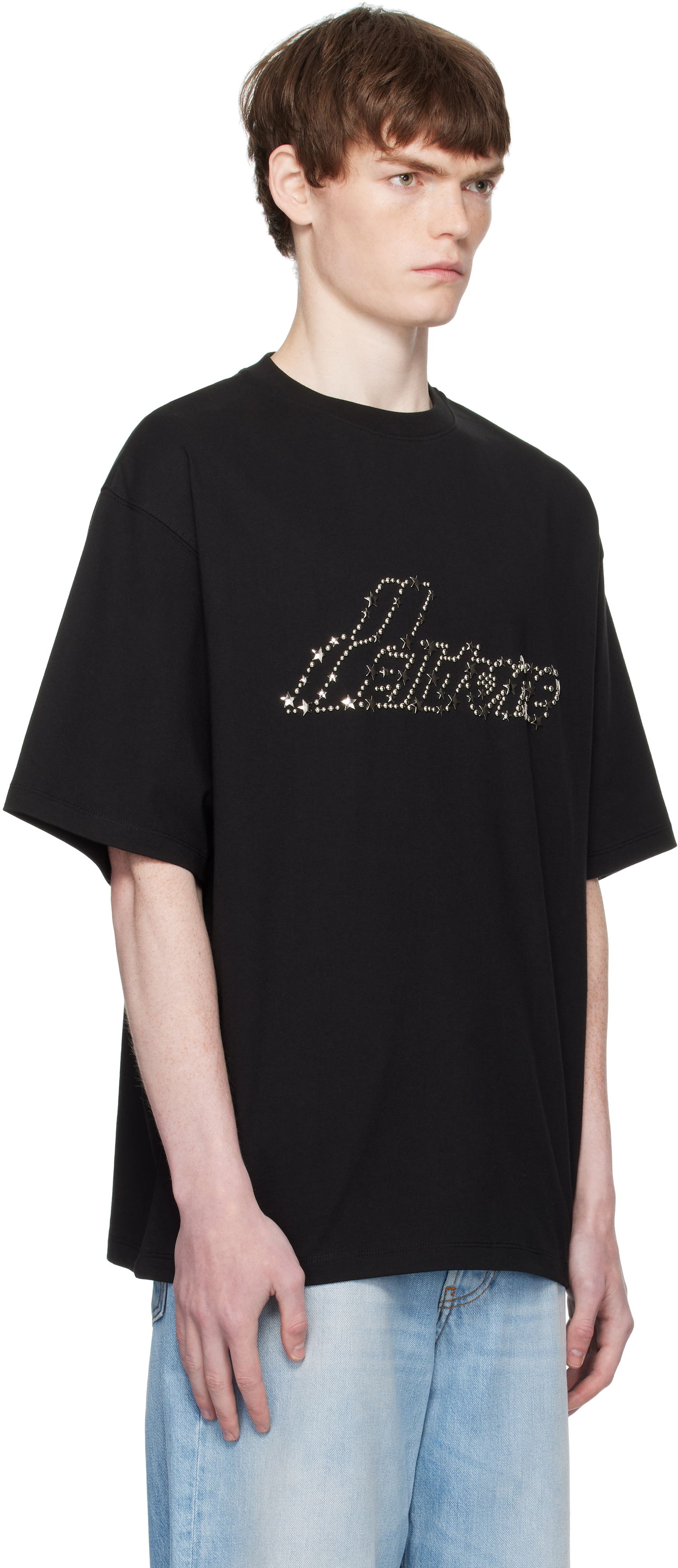 Tričko We11done WE11DONE Pearly Logo T-Shirt Čierna | WD-TT2-25-735-U-BK, 1
