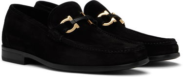 Tenisky a topánky FERRAGAMO Salvatore Ferragamo Gancini Ornament Suede Loafers Čierna | 778758, 3