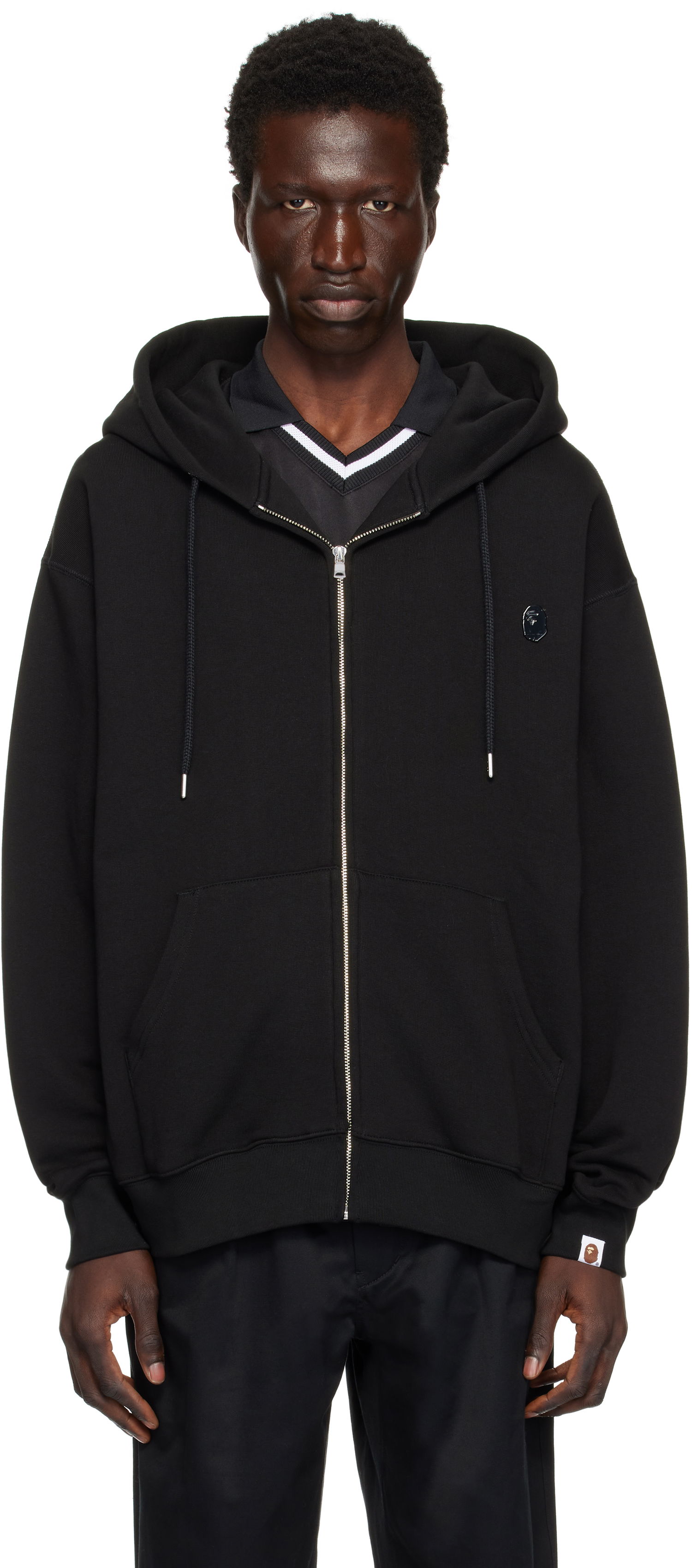 Mikina BAPE Metal One Point Zip-Up Hoodie Čierna | 0ZXSWM115313NBKX, 0