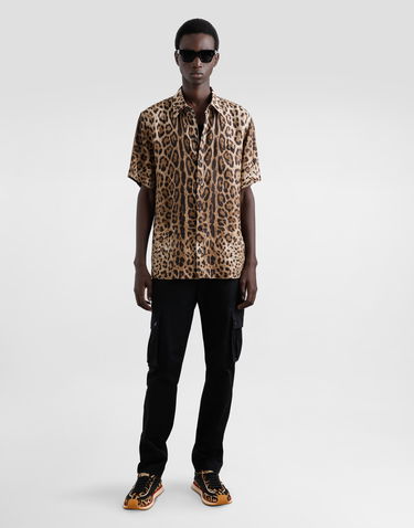 Košeľa Dolce & Gabbana Dolce & Gabbana Leopard Print Linen Shirt Hnedá | G5LG9TFS4D3HY13M, 1