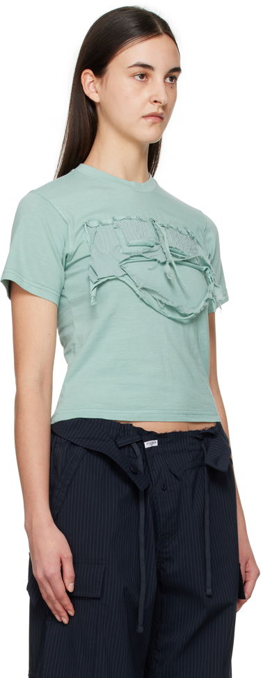Crop Top Ottolinger Ottolinger Distressed Fitted T-Shirt Zelené | 11510191502, 1
