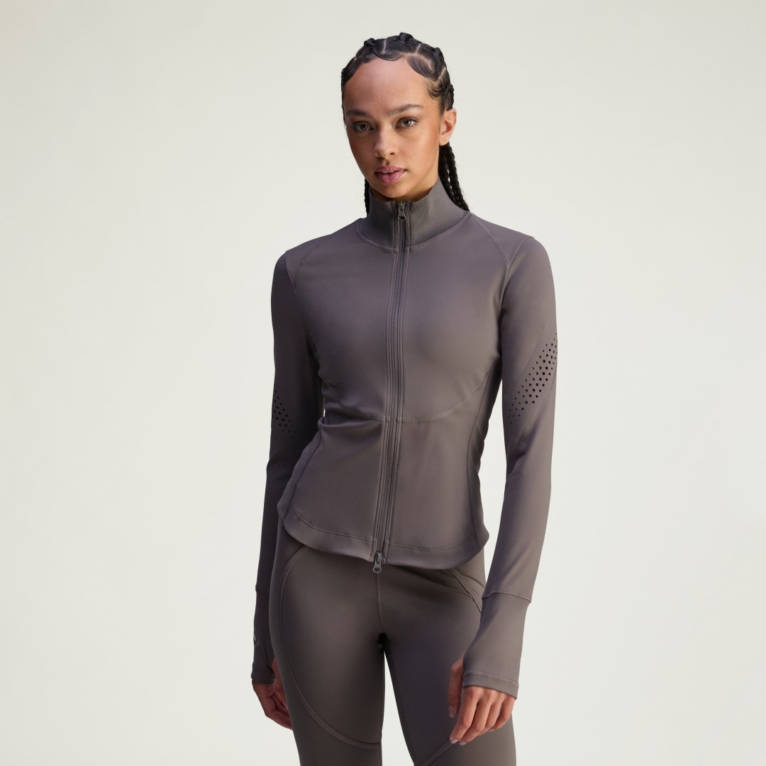 Bunda adidas Performance Stella McCartney Perforated Training Jacket Šedá | JW4553, 0
