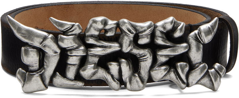 Opasok Diesel B-Graffiti Metallic Buckle Leather Belt Čierna | X10598 PR080