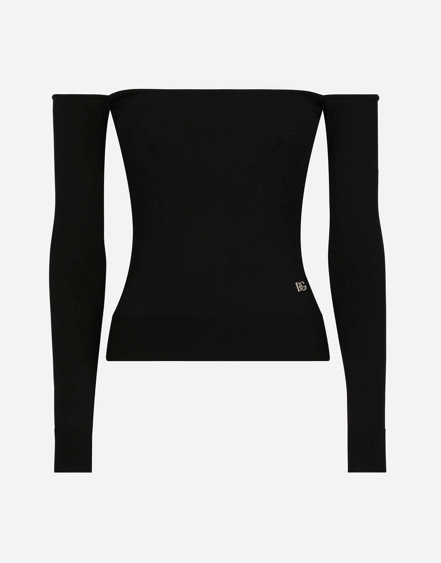 Sveter Dolce & Gabbana Off-the-shoulder Long-Sleeve Viscose Sweater Čierna | FXH48TJAII2N0000, 0