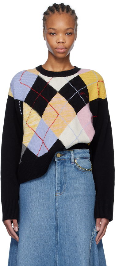 Sveter GANNI GANNI Harlequin Argyle Knit Sweater Rôznofarebný | K2379, 0