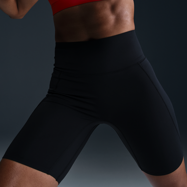 Podprsenka Nike Universa High-Waisted 8" Bike Shorts with Pockets and Medium Support Červená | HQ6823-010, 3