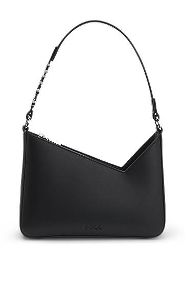 Taška cez rameno BOSS Faux-leather Shoulder Bag with Logo Strap Čierna | 50536988, 0