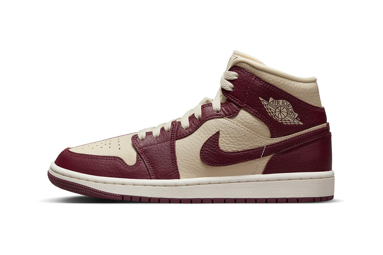 Air Jordan 1 Mid Split "Beach Cherrywood Red"